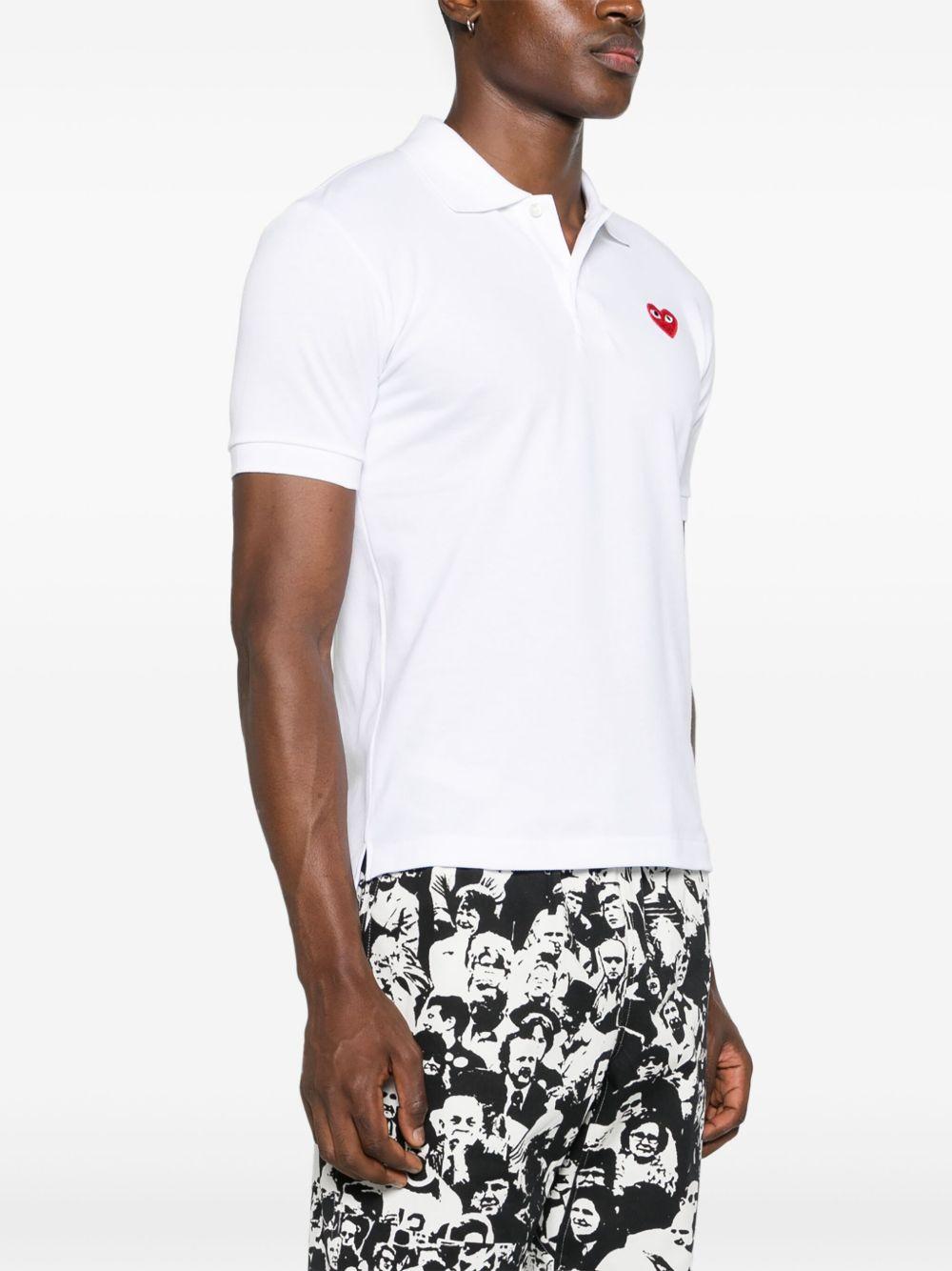 Logo Heart Polo T-shirt AX-T006-051 WHITE COMME DES GARÇONS PLAY 