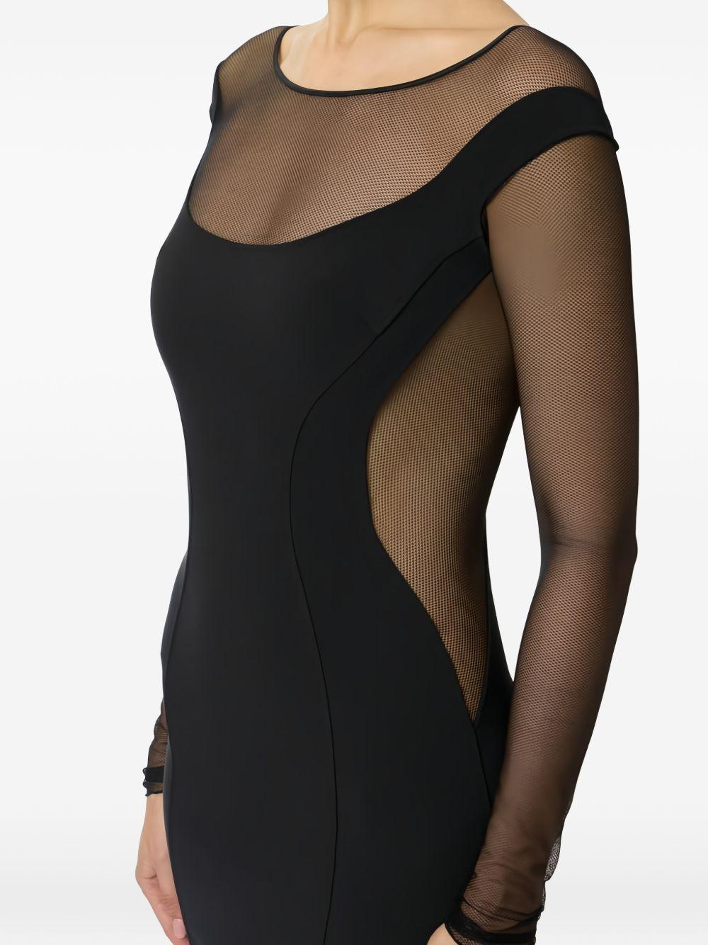 Light crepe and tulle dress with cut-out AB89862E2 110 ELISABETTA FRANCHI 