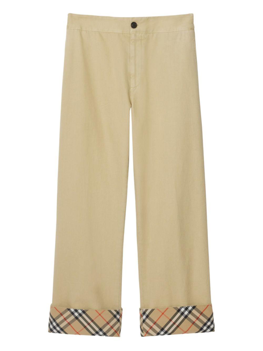 Gabardine trousers with check pattern 8111203 C2981 BURBERRY 