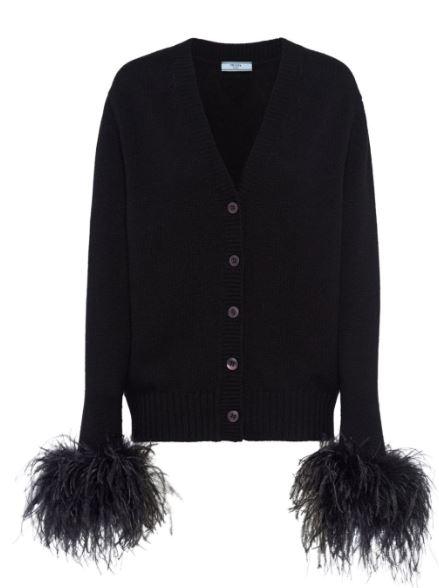 Black cashmere cardigan P25M32 1346F0002 PRADA 