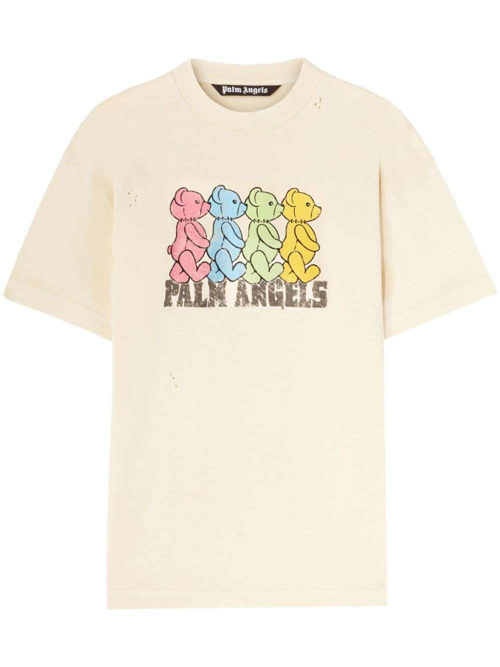 Crossroads Bears T-shirt<BR/><BR/><BR/> PMAA001S25JER006 0B84 PALM ANGELS 
