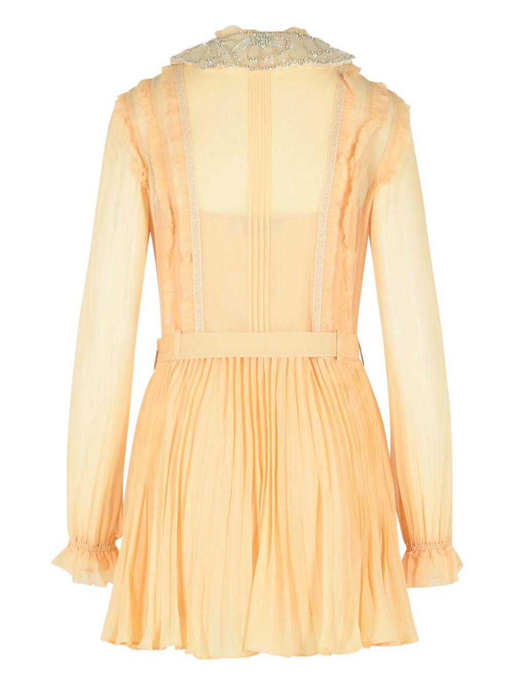 pleated mini dress 034S TAN SELF-PORTRAIT 