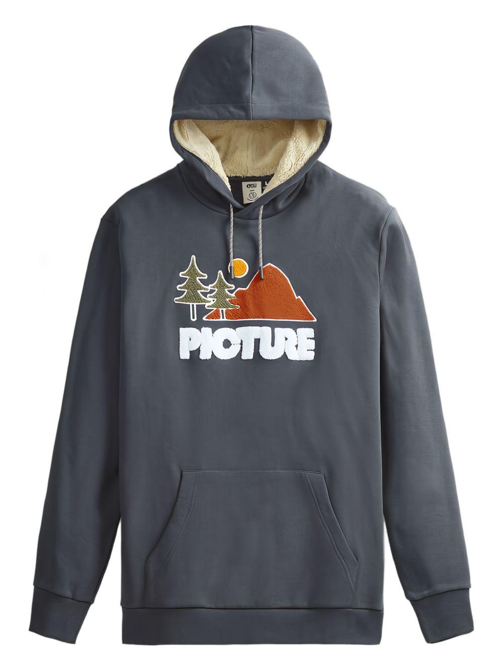 Dark blue hooded sweatshirt with embossed print MSW418 DARK BLUE PICTURE 