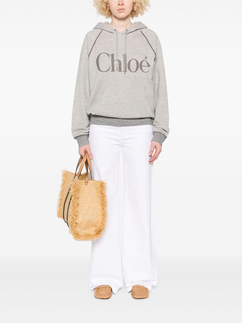 Oversized logo hoodie in a cotton fleece mix CH25AJH10179 060 CHLOÉ 