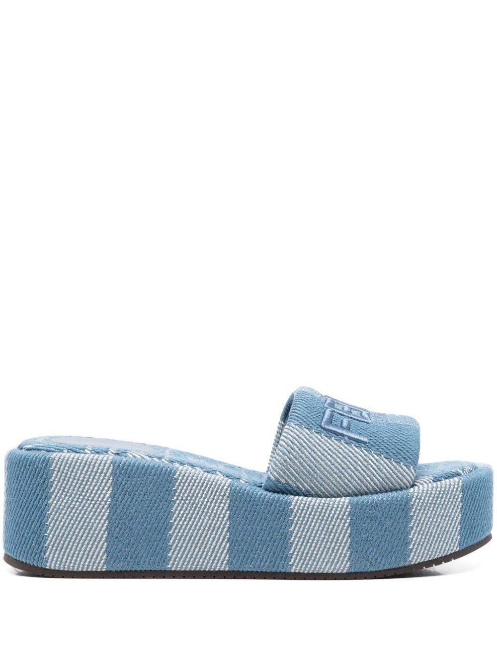 Logo-embroidered slides<BR/><BR/> 8R8515 ASB5F1STD FENDI 