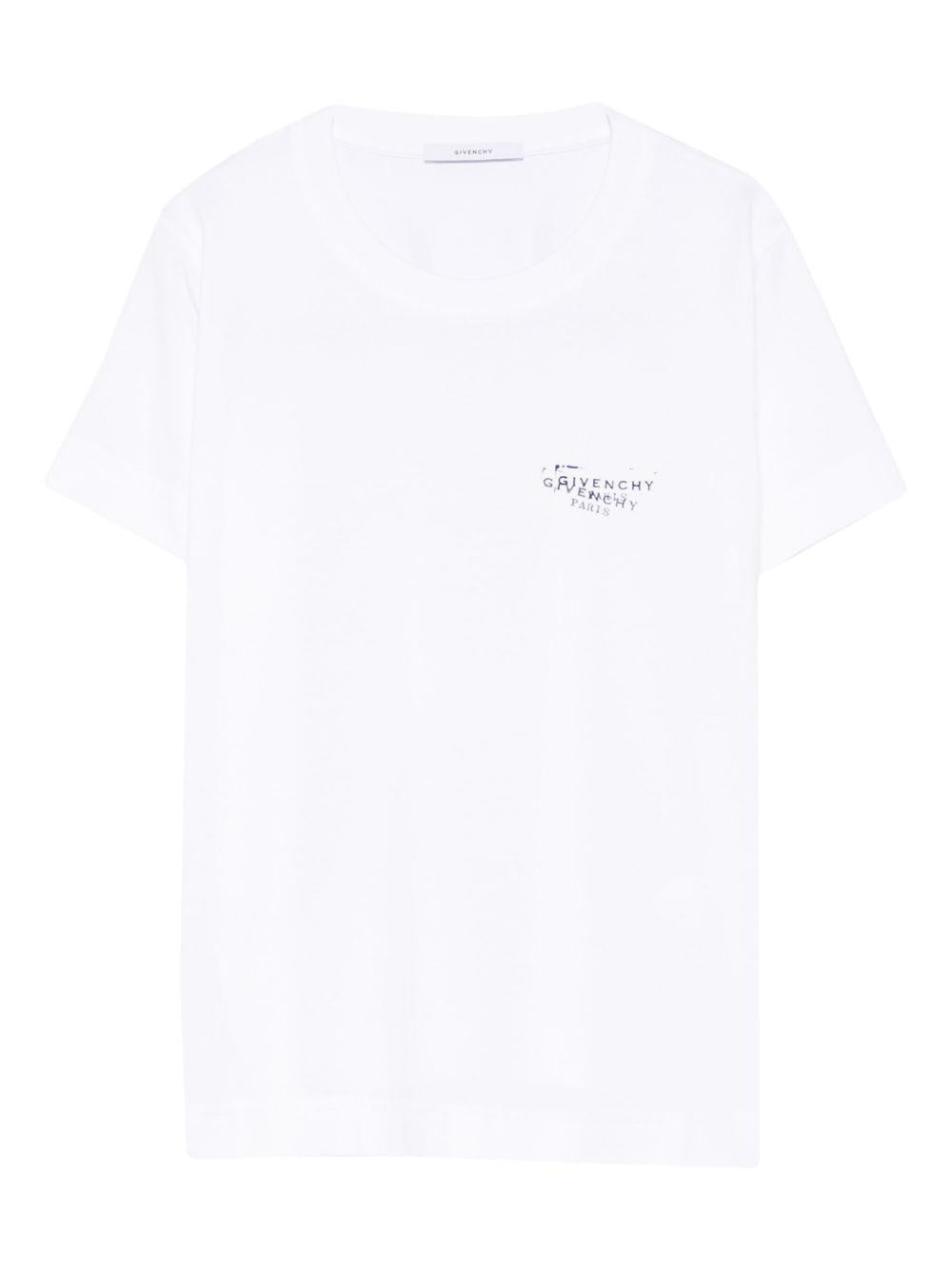T-shirt in cotton with Givenchy Stamp print BW70FJP7A7 100 GIVENCHY 