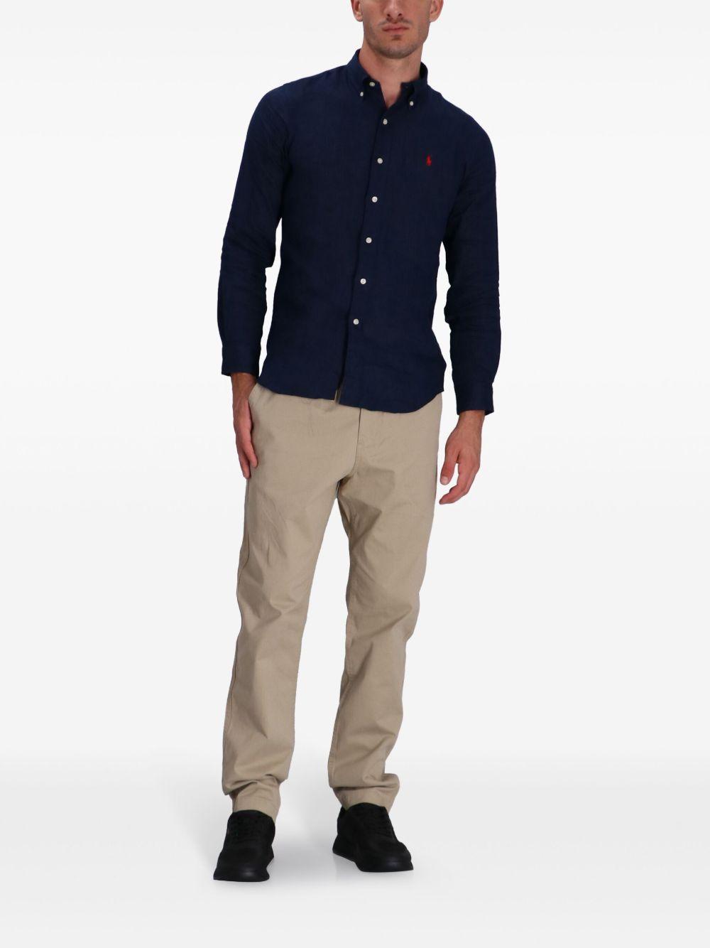 Polo Pony-embroidered shirt<BR/><BR/><BR/> 710966294006 NEWPORT NAVY POLO RALPH LAUREN 