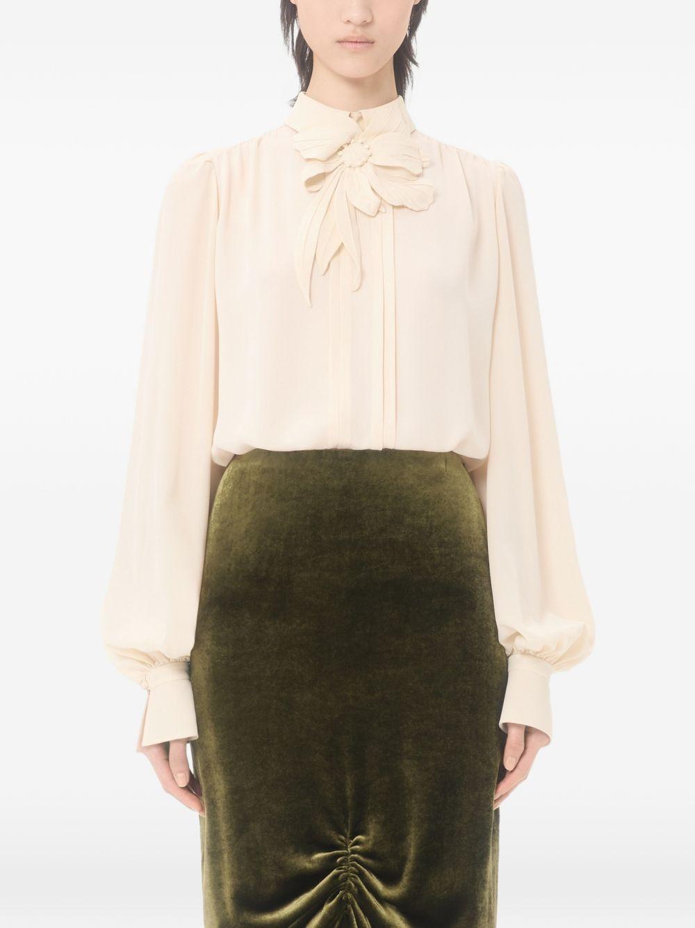 Embroidered Crepe De Chine Top 8B0AEBX021B AD6 VALENTINO GARAVANI 