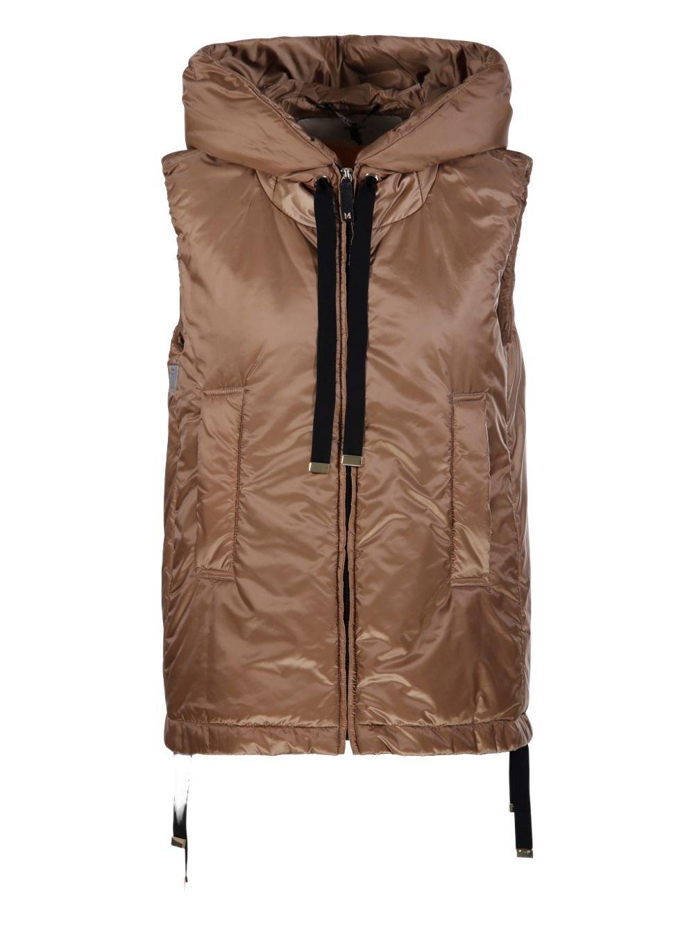 Water-repellent padded canvas hooded gilet 2619291044 GREENGO075 MAX MARA THE CUBE 