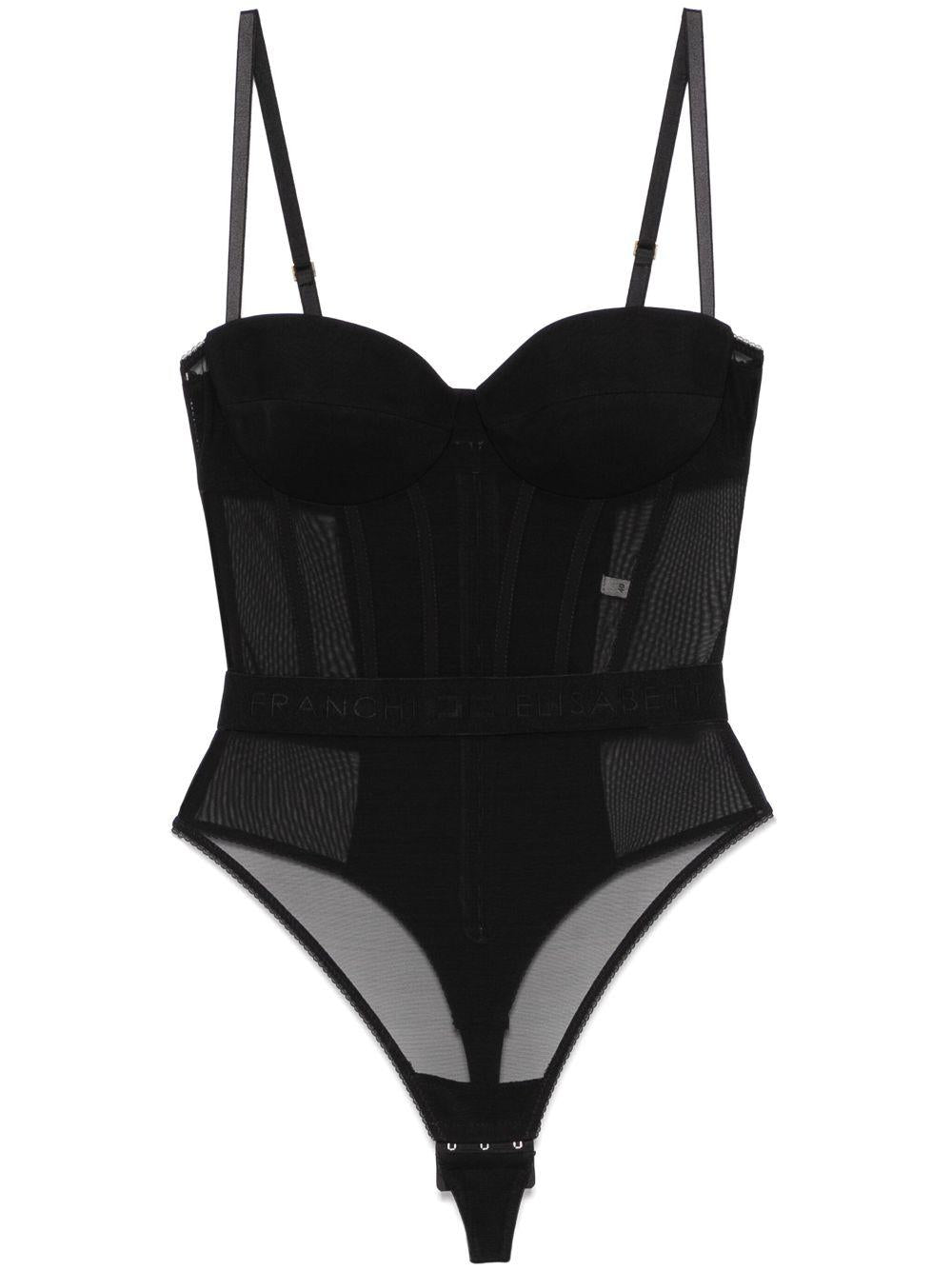 Logo-waistband bodysuit<BR/><BR/><BR/> BO02351E2 110 ELISABETTA FRANCHI 
