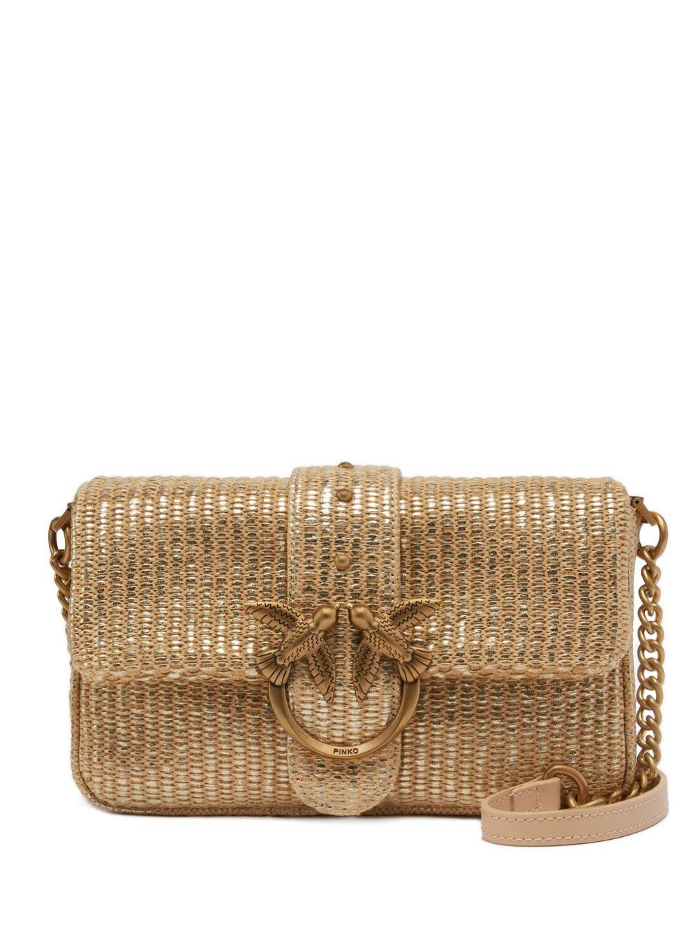 Raffia Mini Love Bag Slouchy Shoulder Bag 104340 A2CEZZLQ PINKO 