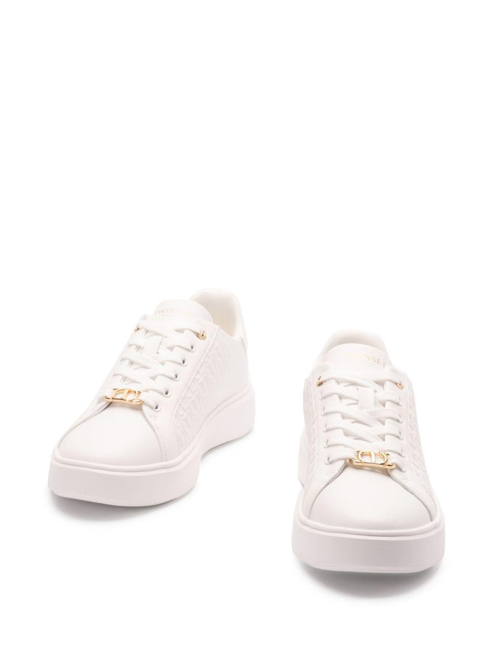 Leather sneakers with logo 251TCP01C 00001 TWINSET 