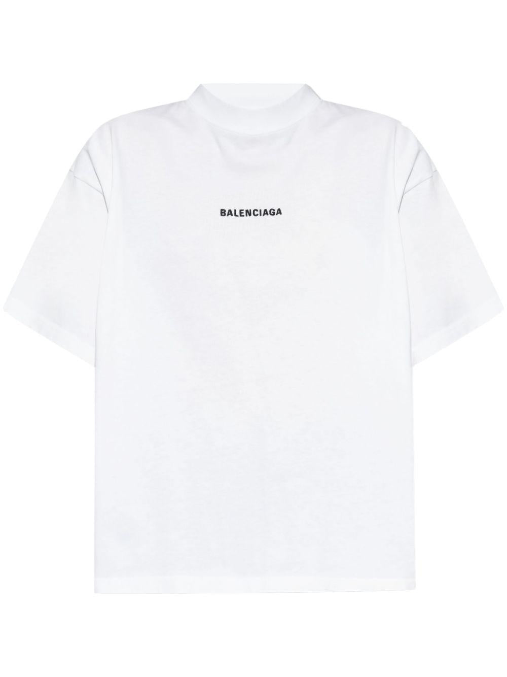 White logo-embroidered T-shirt 818431. TPVK19040 BALENCIAGA 