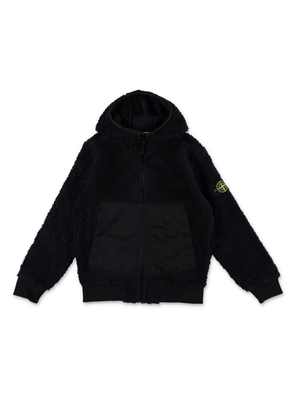 Compass-motif hoodie<BR/><BR/><BR/> 8116619 45V0029 STONE ISLAND KIDS 