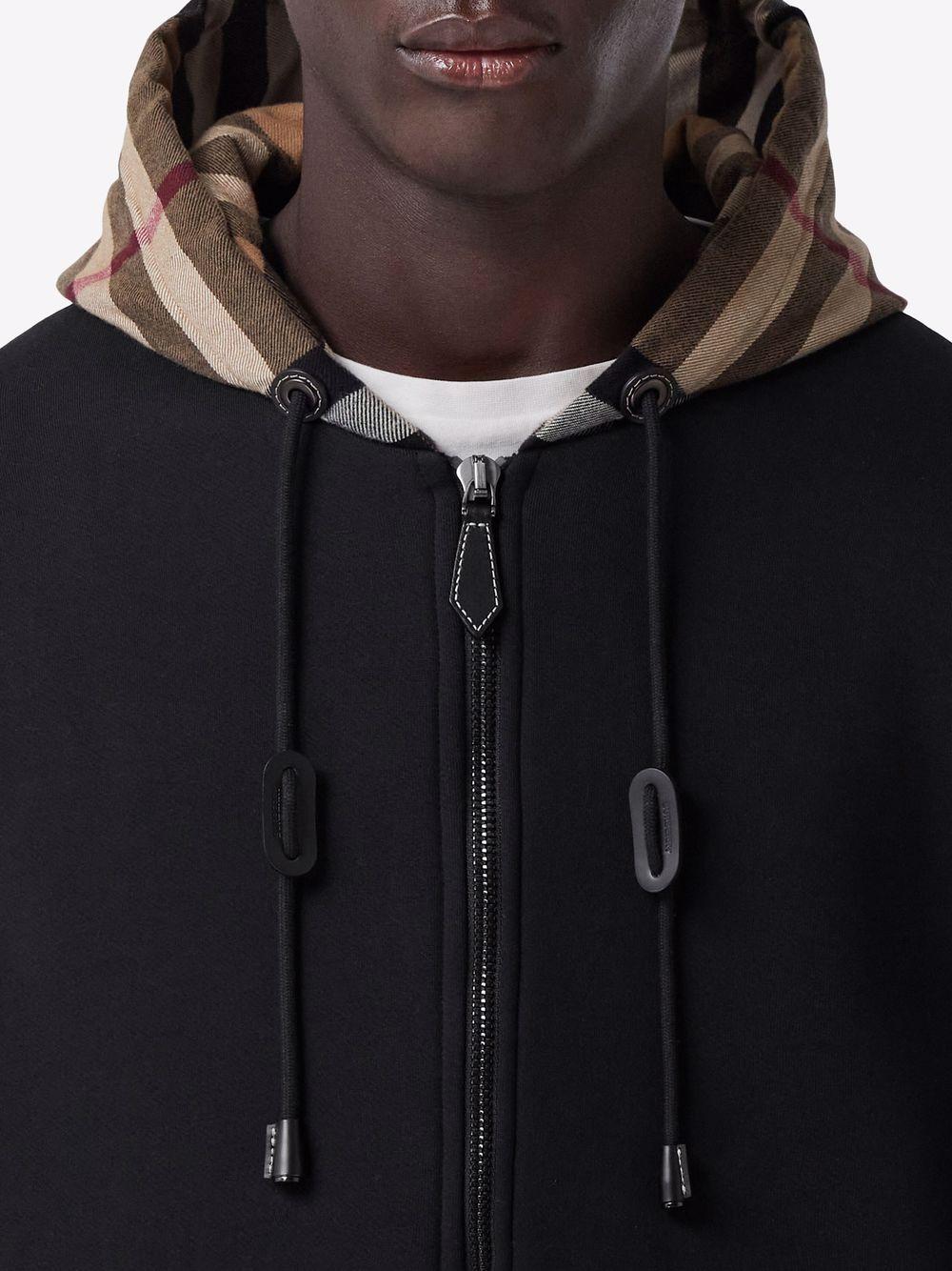 Black cotton blend check-hood panelled 8048026 BLACK BURBERRY 