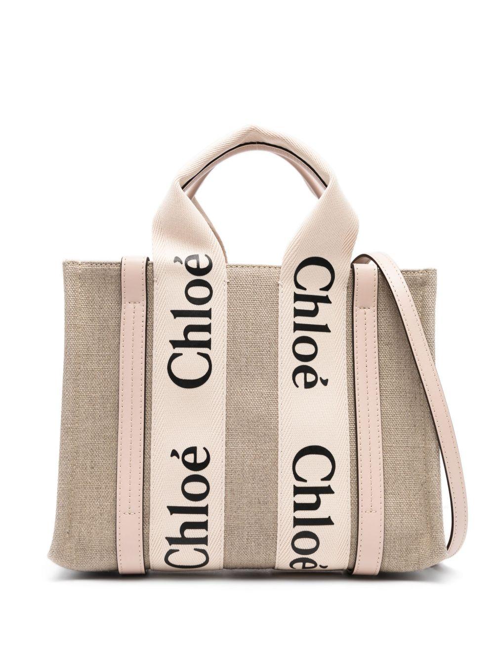 Woody Small Linen Tote Bag CHC22AS397I26 6J5 CHLOÉ 