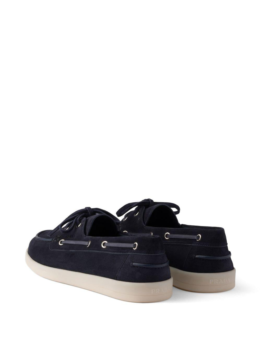Suede boat shoes with laces 2EG503103 FG001F0008 PRADA 