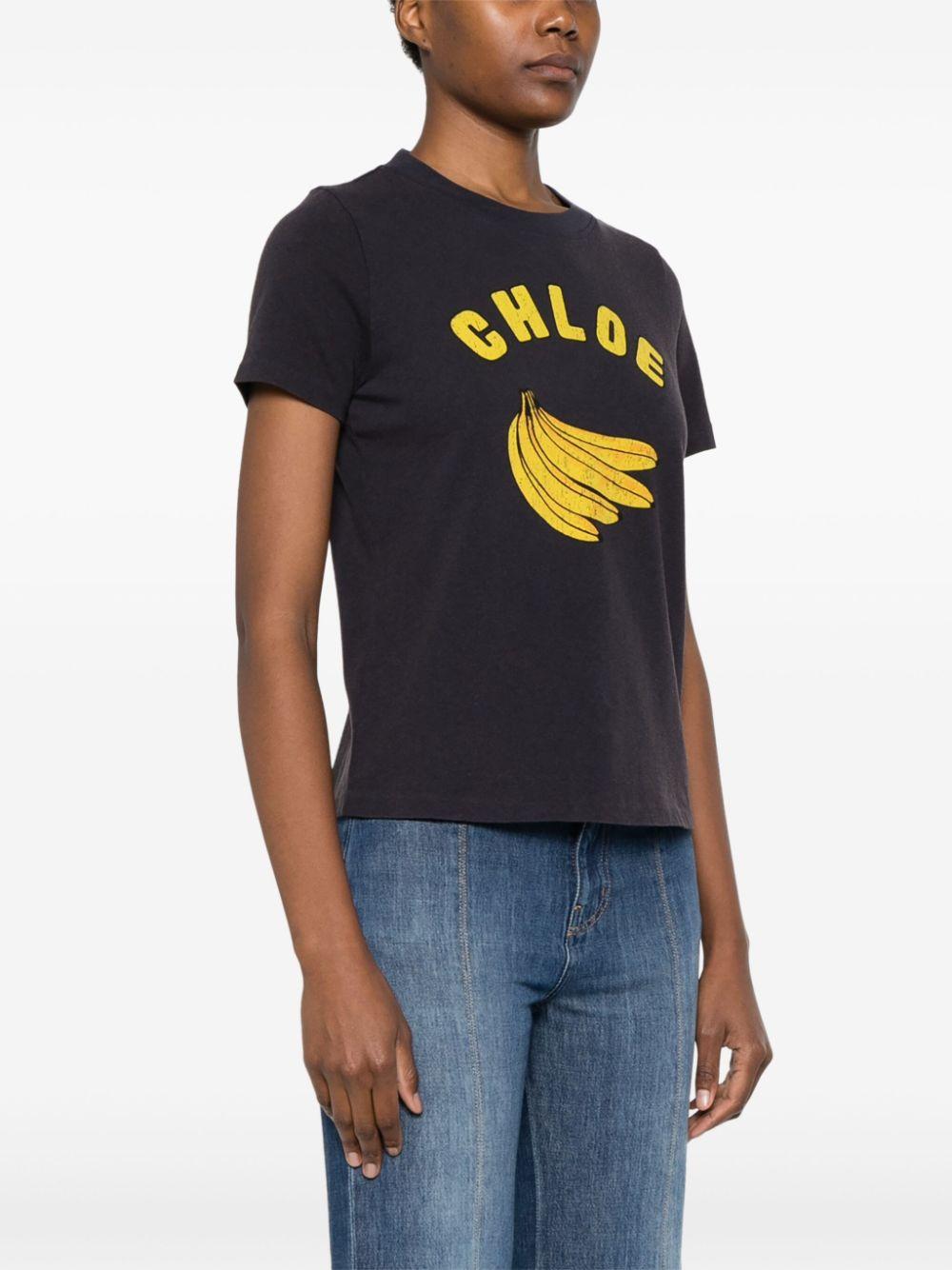 Banana-print T-shirt<BR/><BR/><BR/> CH25SJH08187 405 CHLOÉ 