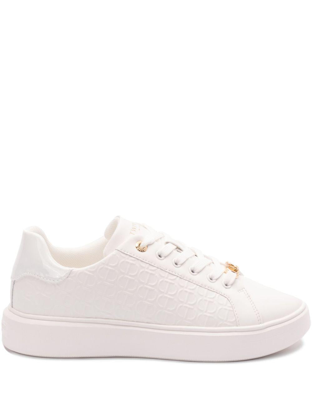 Leather sneakers with logo 251TCP01C 00001 TWINSET 