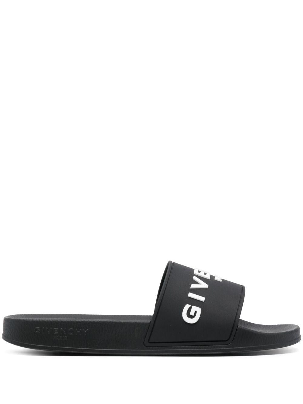 Logo-debossed slides<BR/><BR/><BR/> BH301TH1H4 001 GIVENCHY 