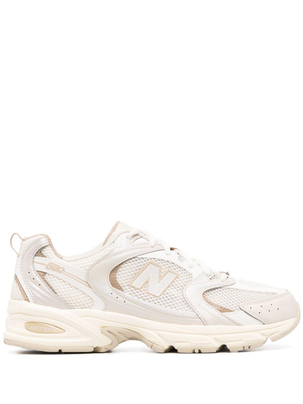 530 logo-patch low-top sneakers<BR/><BR/><BR/> MR530AA BONE NEW BALANCE 