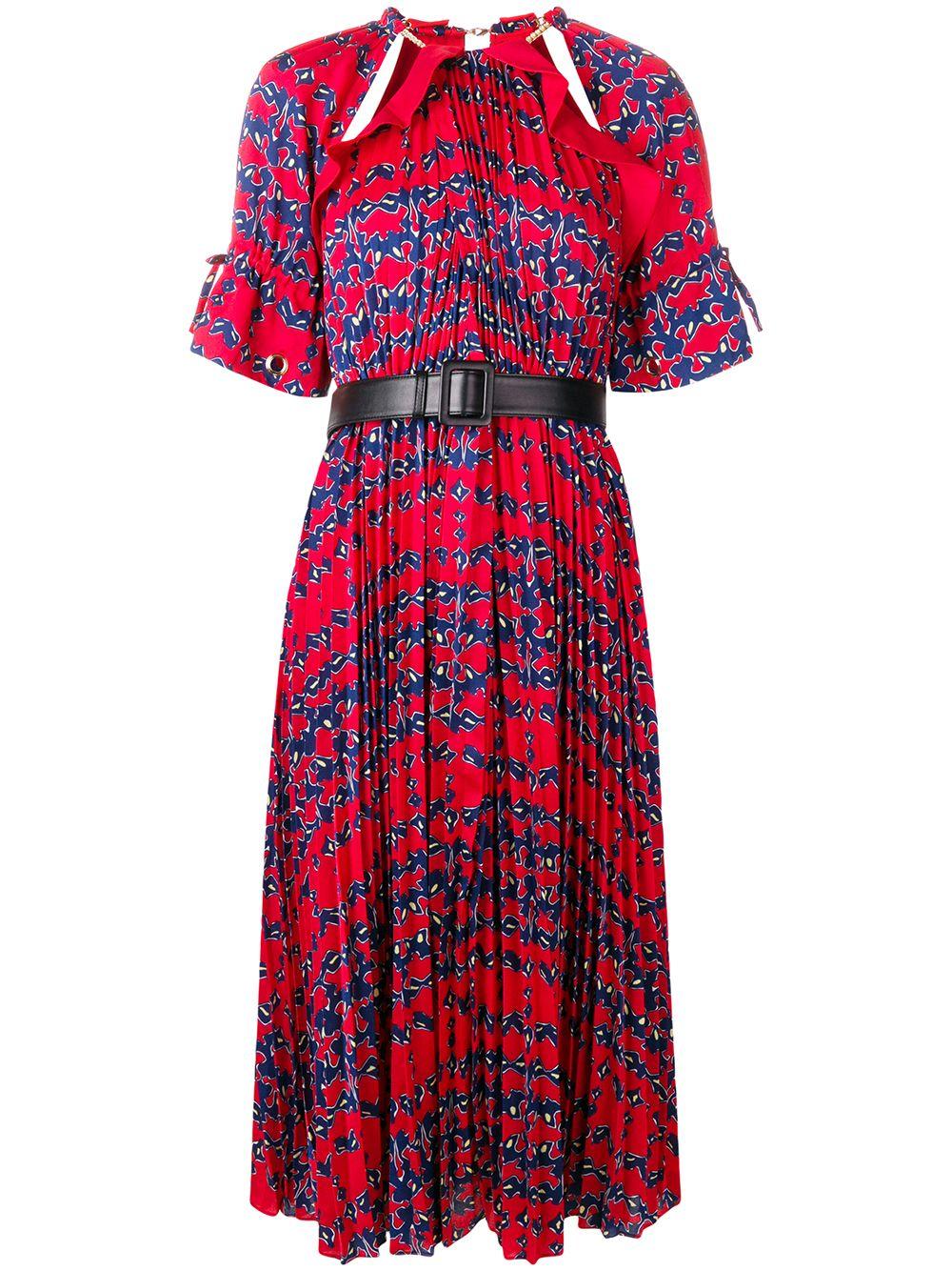 Red Bow Embroidered Midi Dress 013M RED SELF-PORTRAIT 
