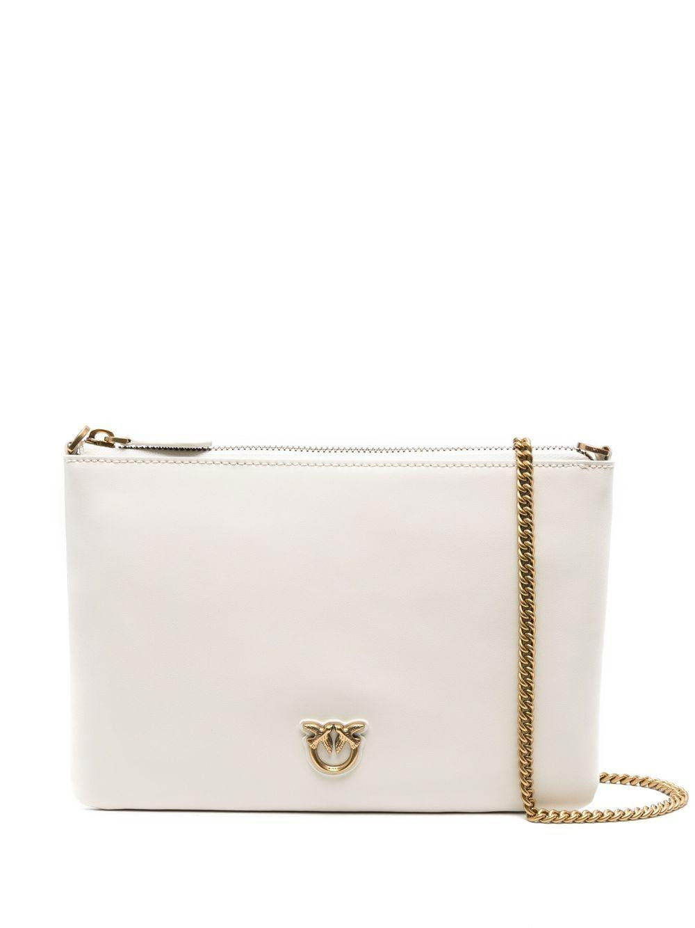 White logo-plaque crossbody bag <BR/><BR/> 100455 A0F1Z14Q PINKO 