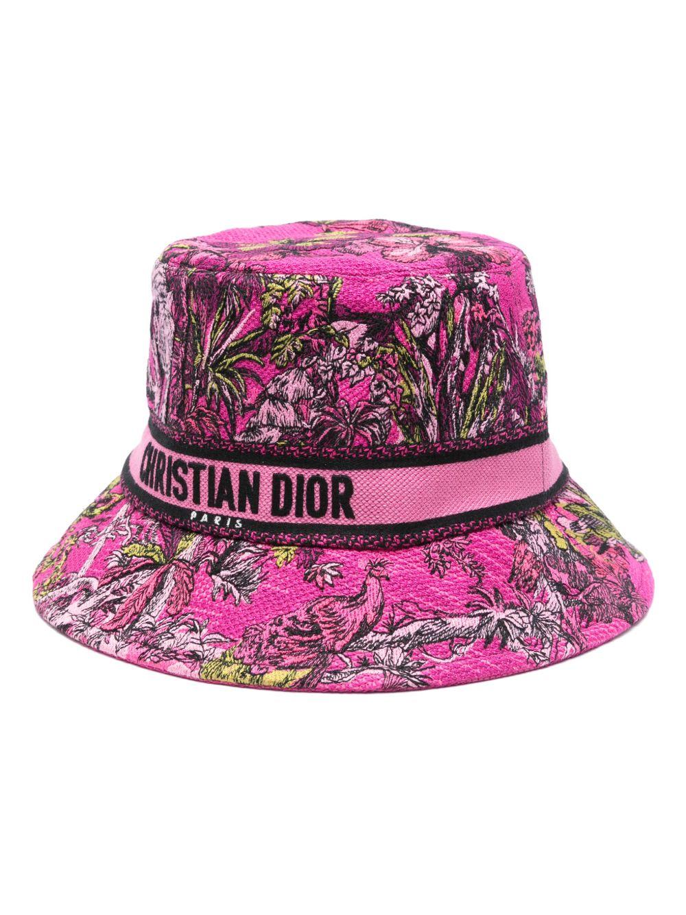 Floral print hat with logo 34TDV923X132 431FUSCHIA DIOR 