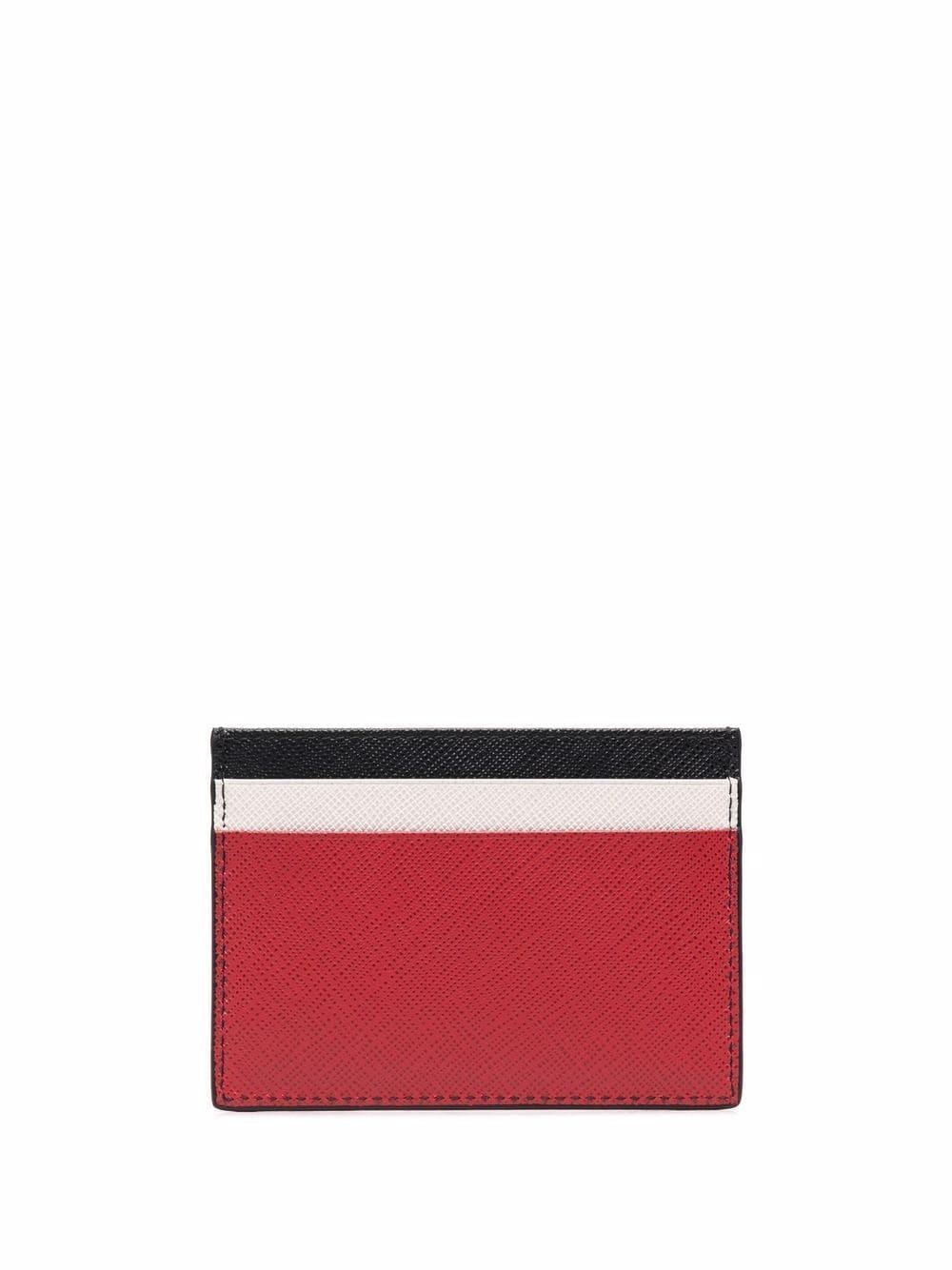 Red/white/black calf leather colour-block cardholder 2MC149 2FJ6F0002 PRADA 