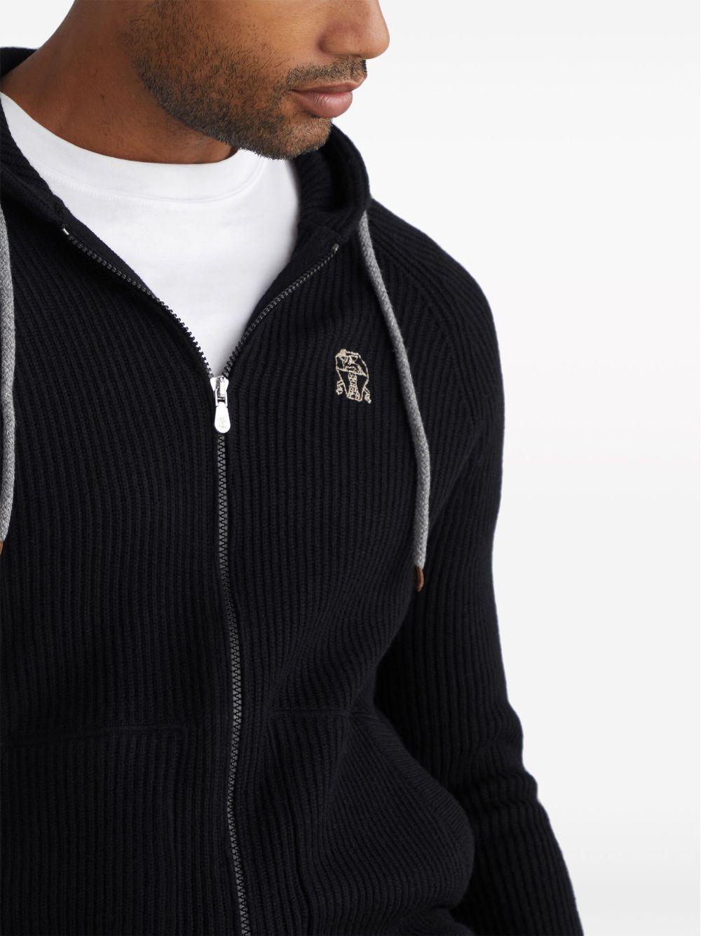 Ribbed Sweater With Zip And Hood Knitwear M22704806G CH101 BRUNELLO CUCINELLI 