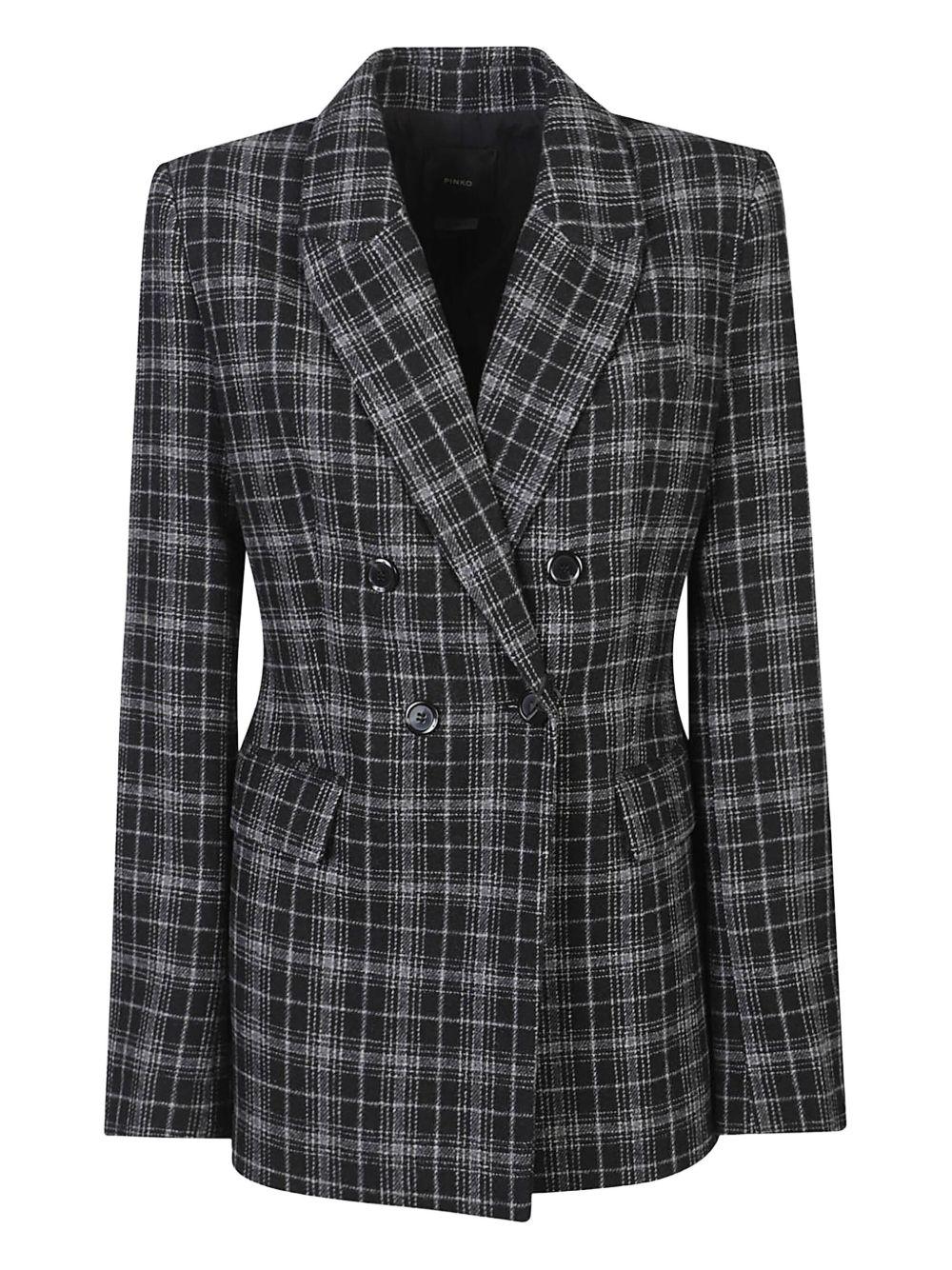 Double-breasted checked jacket 106072 A36MZC8 PINKO 