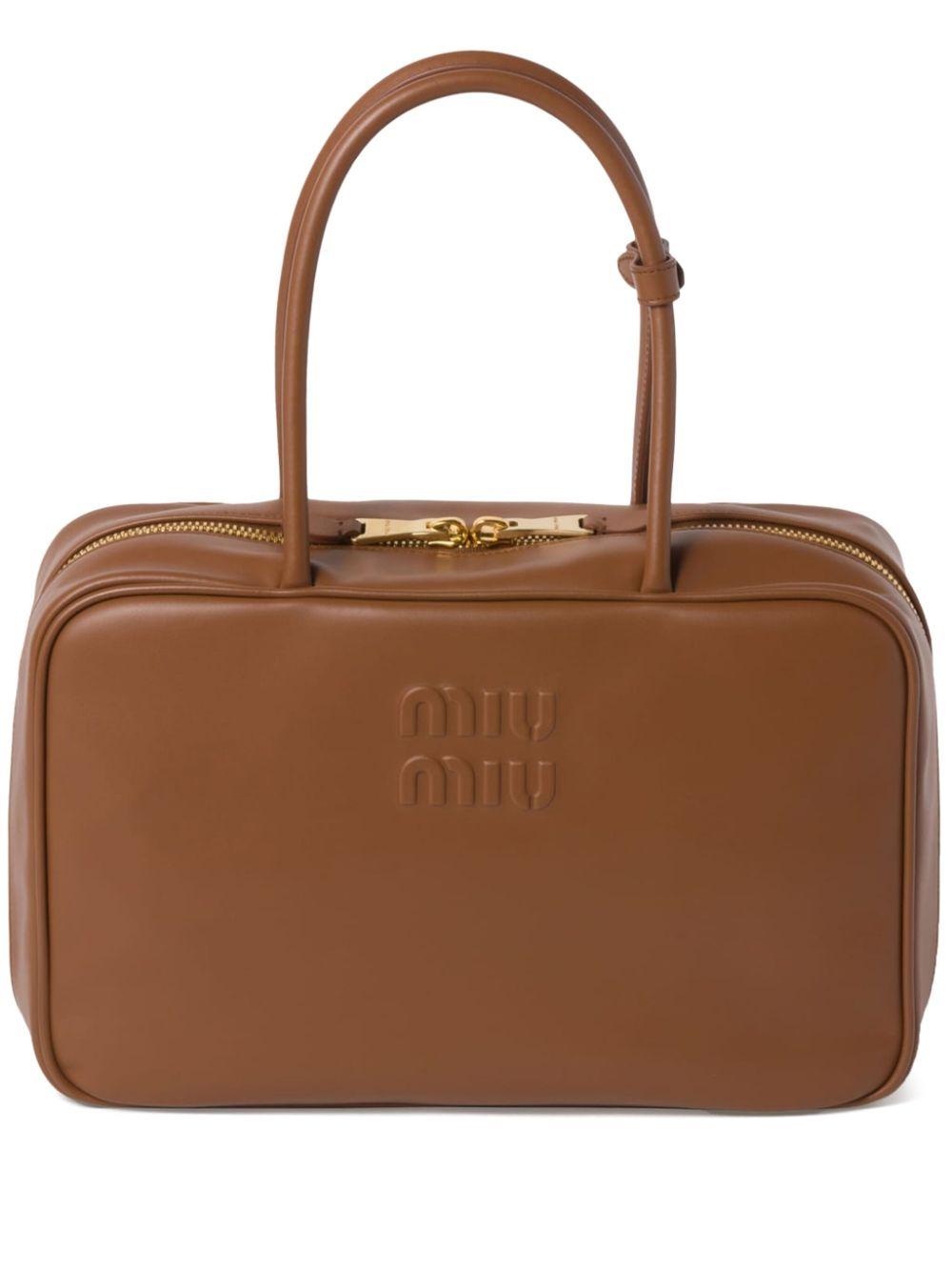 Leather Beau bag<BR/><BR/><BR/> 5BB117 2CRWF0046 MIU MIU 