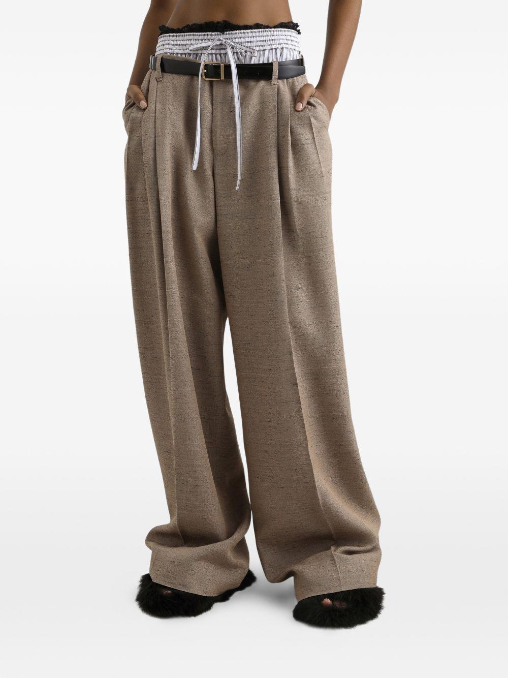 Tweed-effect linen and viscose trousers FTDMIT HUMWCS8230 DOLCE & GABBANA 