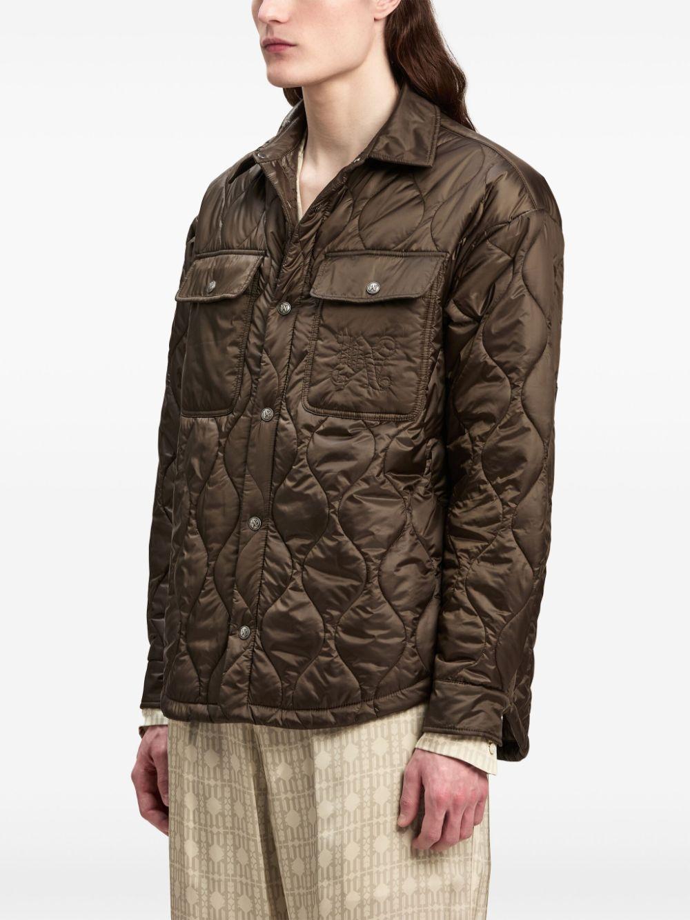 Logo-embroidered quilted jacket<BR/><BR/><BR/> PMED054F24FAB001 5656 PALM ANGELS 