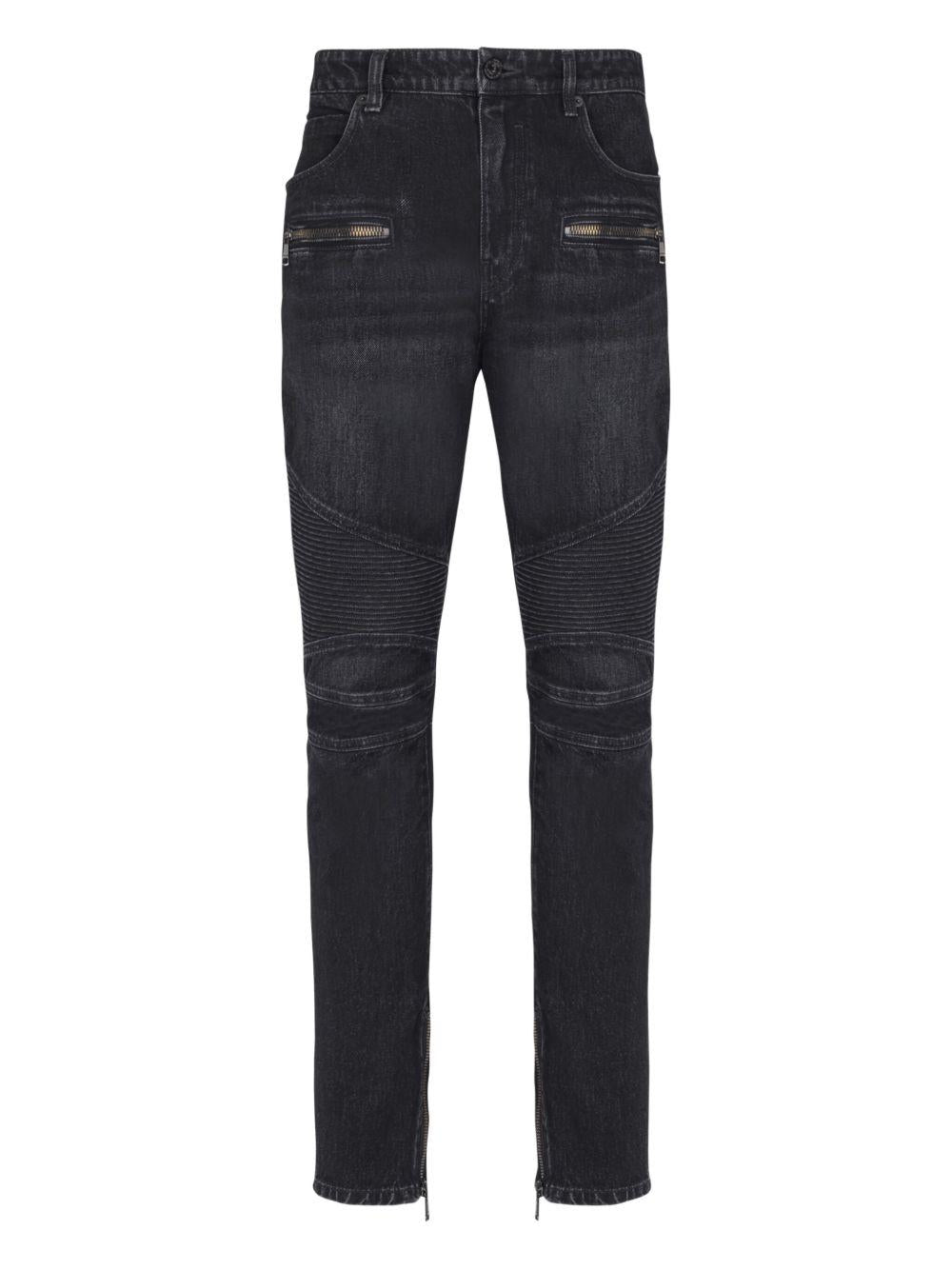Biker jeans with zip GH1MI105DG13 0PC BALMAIN 
