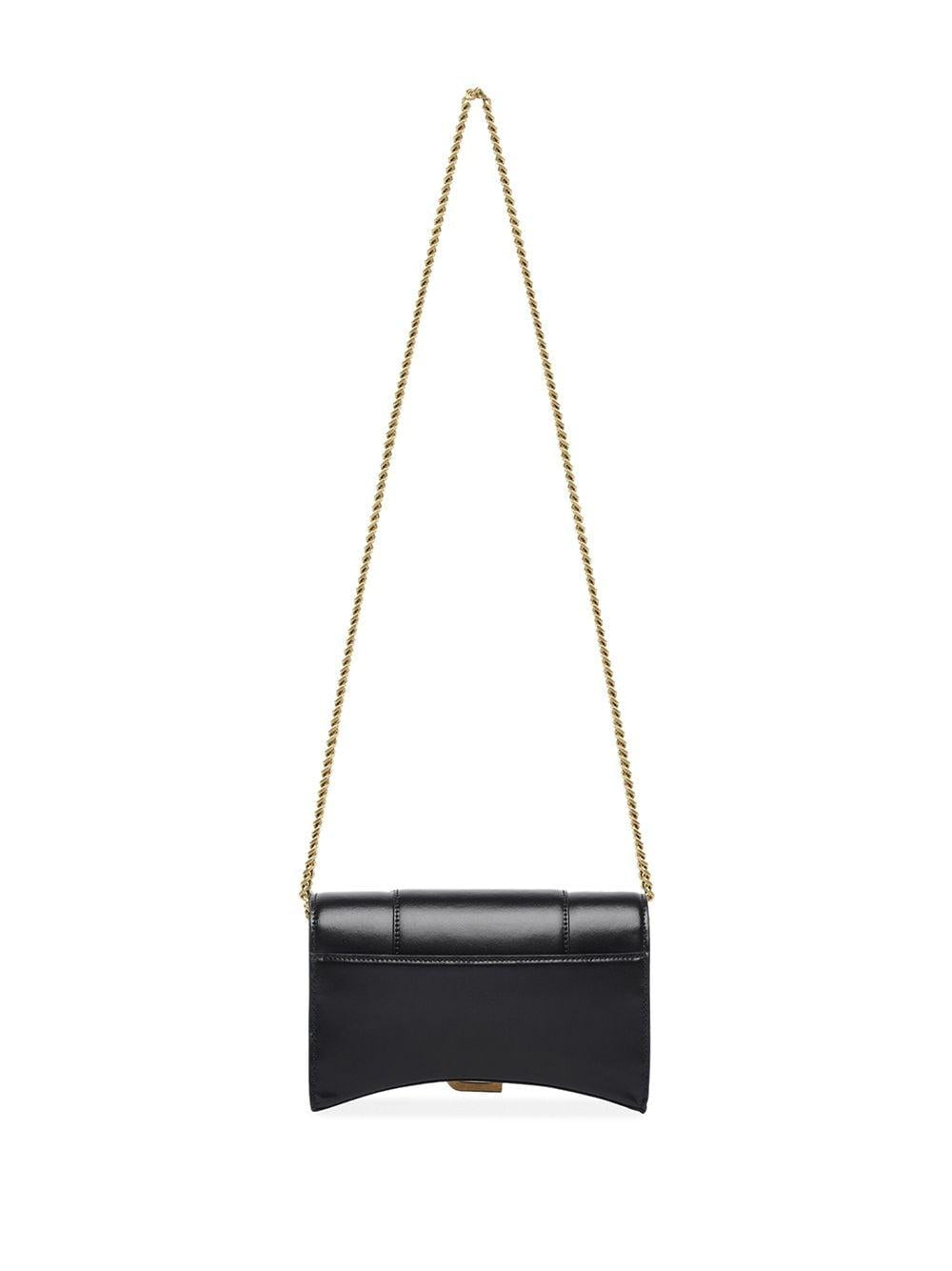 Hourglass leather wallet-on-chain<BR/><BR/><BR/> 656050 1QJ4M1000 BALENCIAGA 