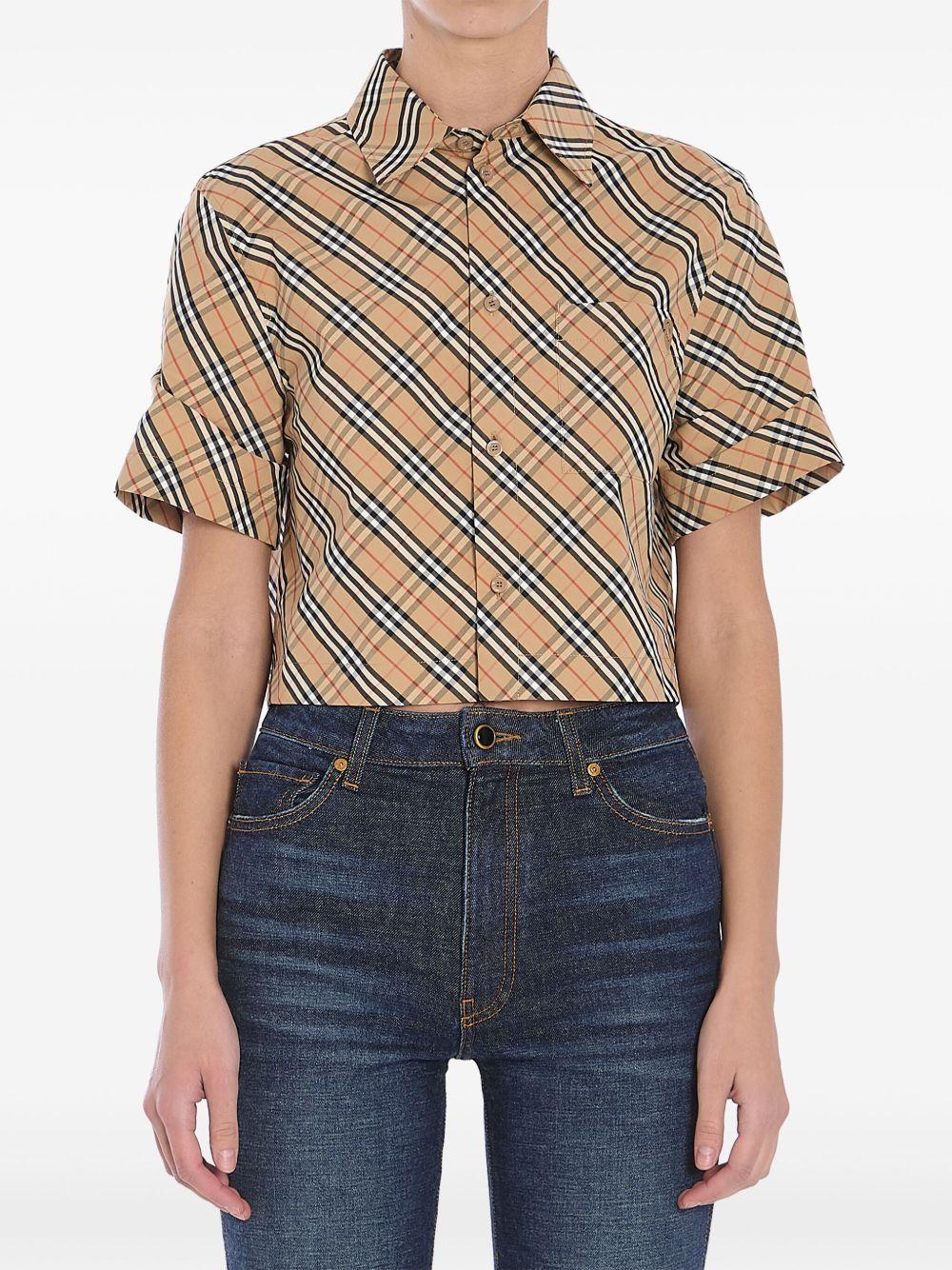 Cropped shirt<BR/><BR/><BR/> 8106190 B9368 BURBERRY 