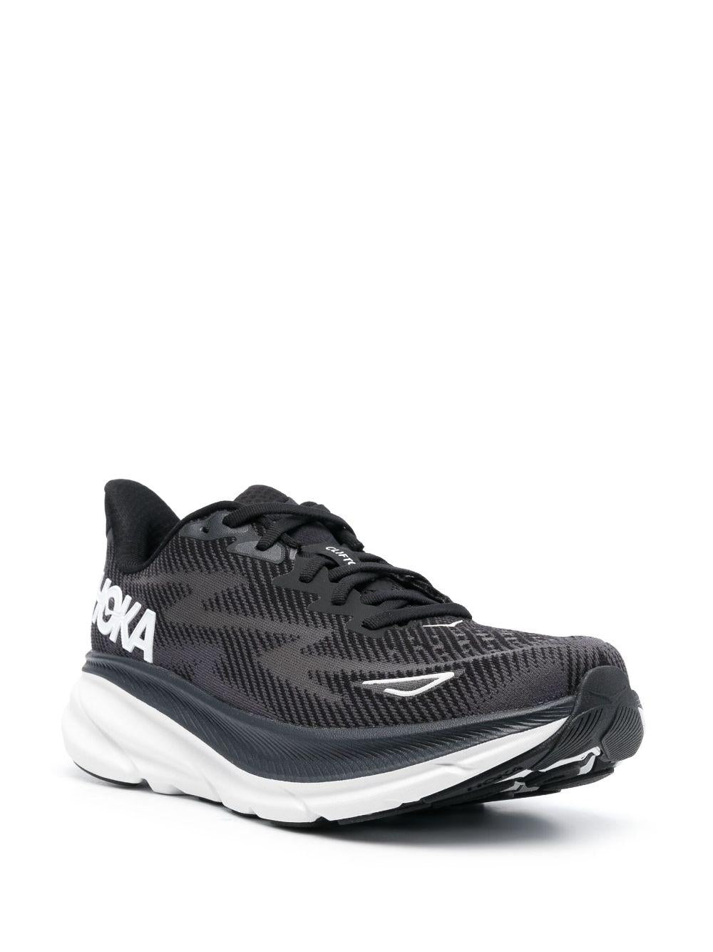 Clifton 9 lace-up sneakers<BR/><BR/><BR/> 1127895 M CLIFTON 9BWHT HOKA ONE ONE 