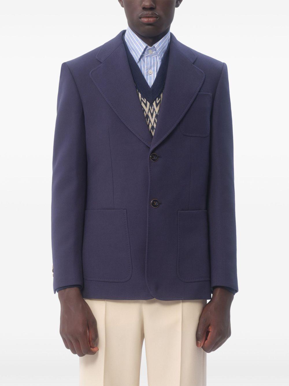 Single-breasted gabardine jacket<BR/><BR/><BR/> 6V3CEG959EB D51 VALENTINO GARAVANI 