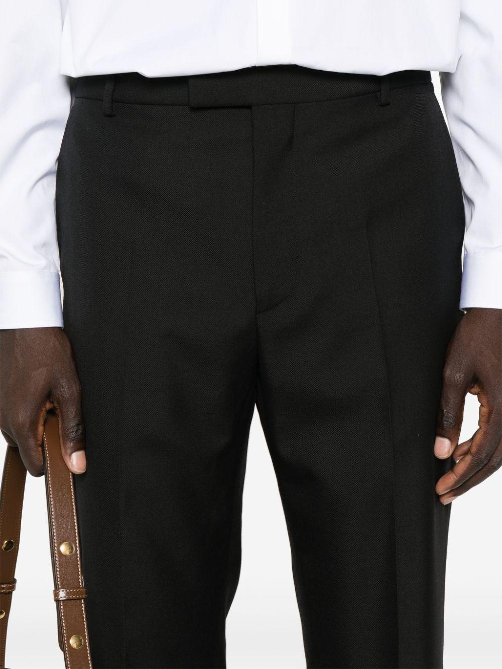 Logo-embroidered twill tailored trousers<BR/><BR/><BR/><BR/> 791156 ZAMII1000 GUCCI 
