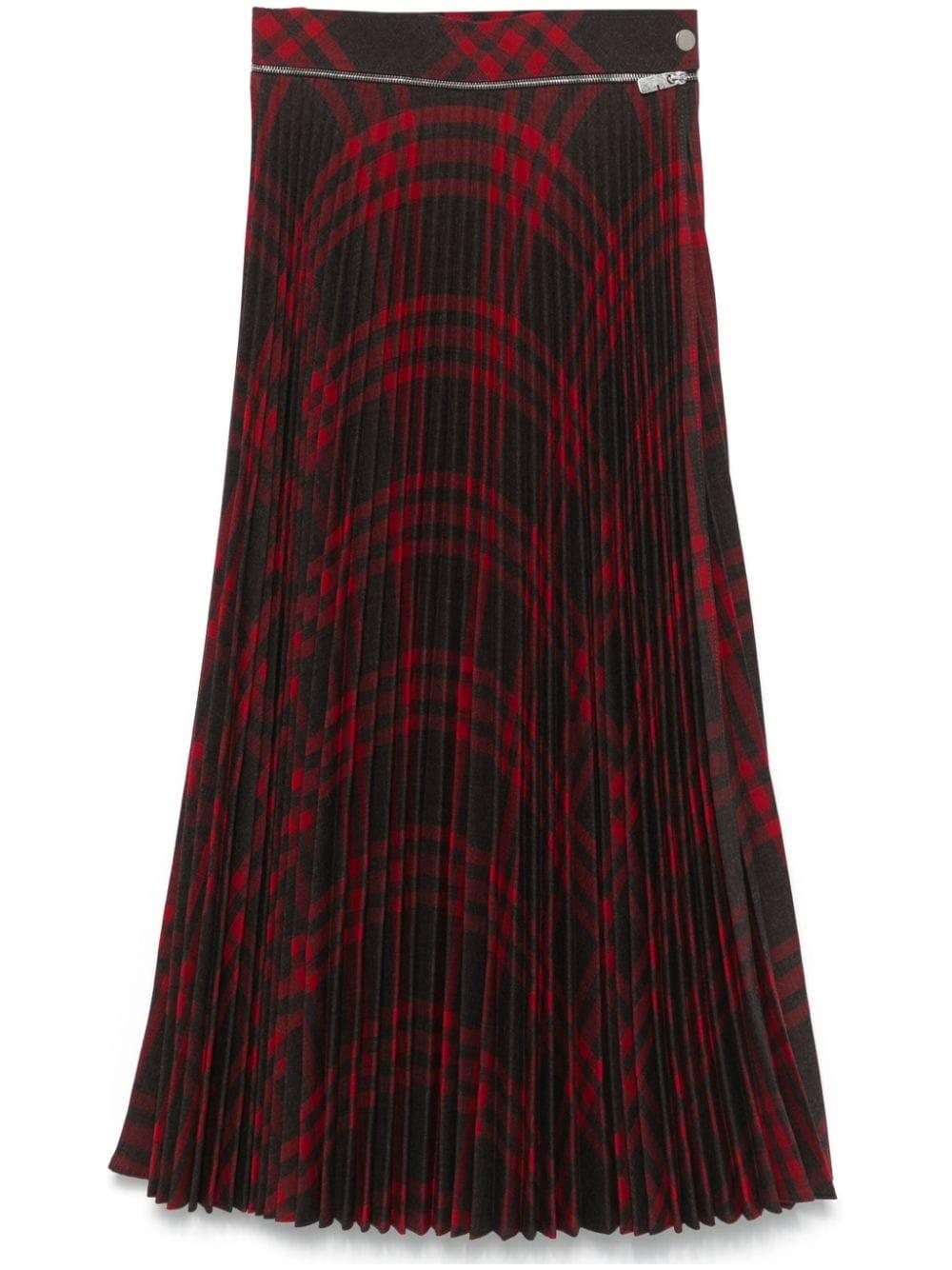 Check-pattern pleated skirt<BR/><BR/><BR/> 8093004 C1205 BURBERRY 