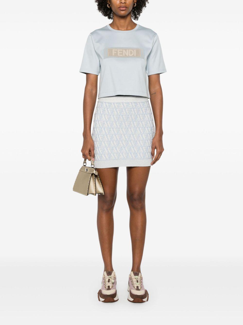 Ribbon-logo T-shirt<BR/><BR/><BR/> FS9704 AT27F1QYH FENDI 