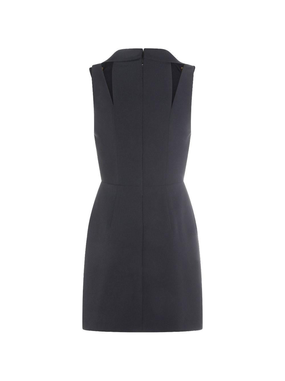 Mini dress in double stretch crepe with logo details AB92461E2 110 ELISABETTA FRANCHI 