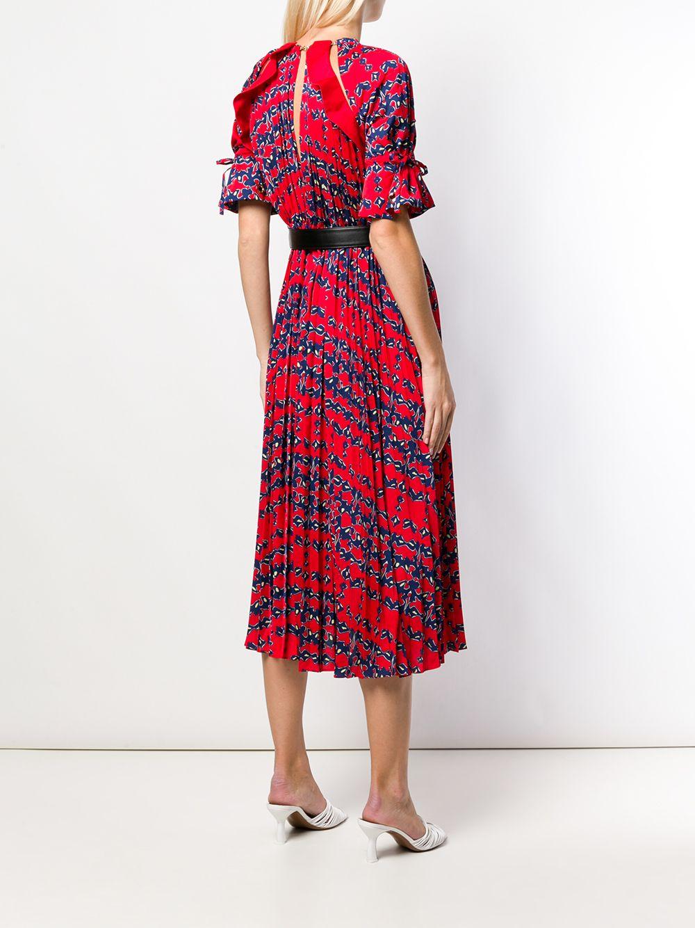 Red Bow Embroidered Midi Dress 013M RED SELF-PORTRAIT 
