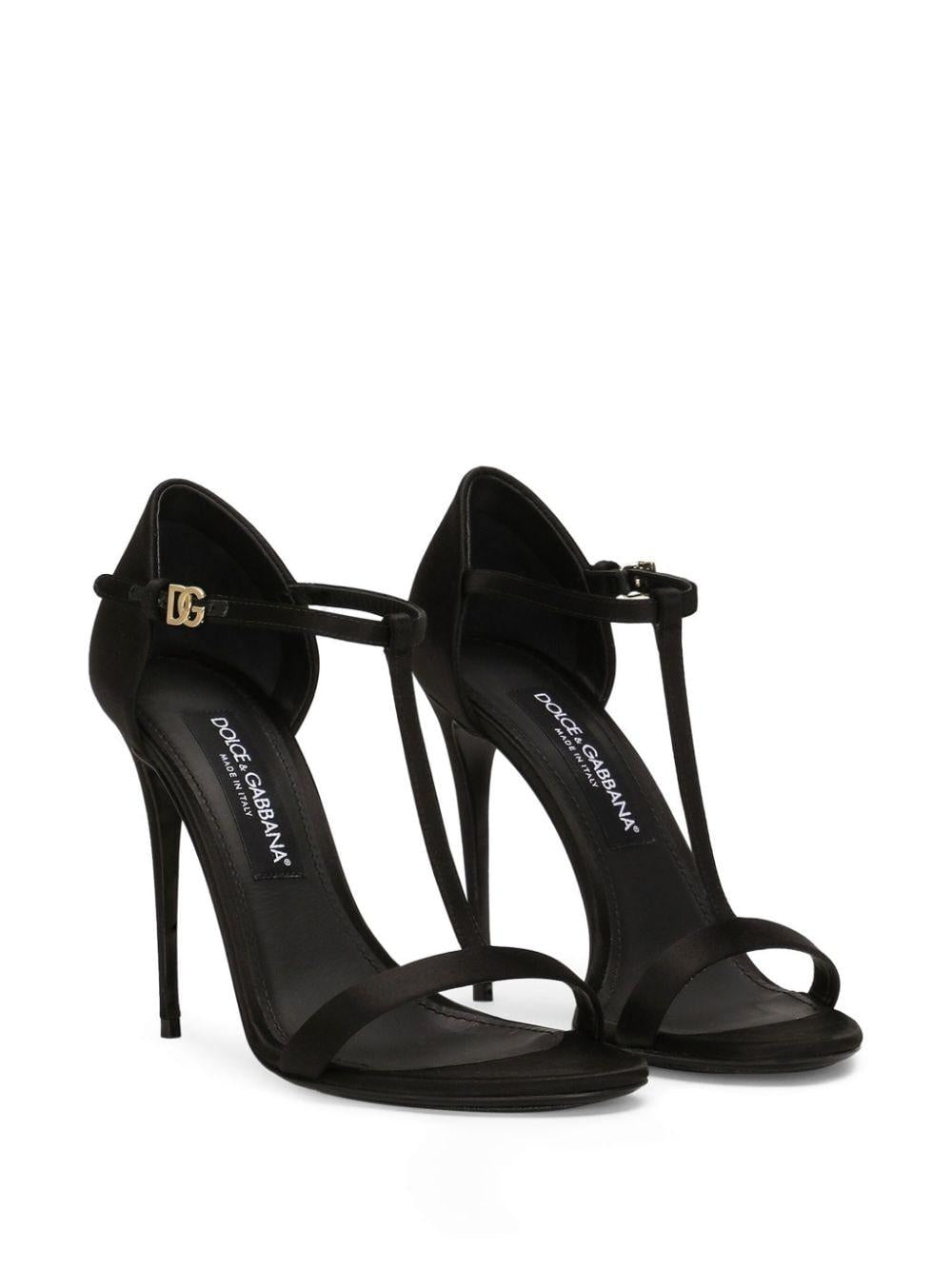 105mm satin T-bar sandals<BR/><BR/><BR/> CR1766 A763080999 DOLCE & GABBANA 