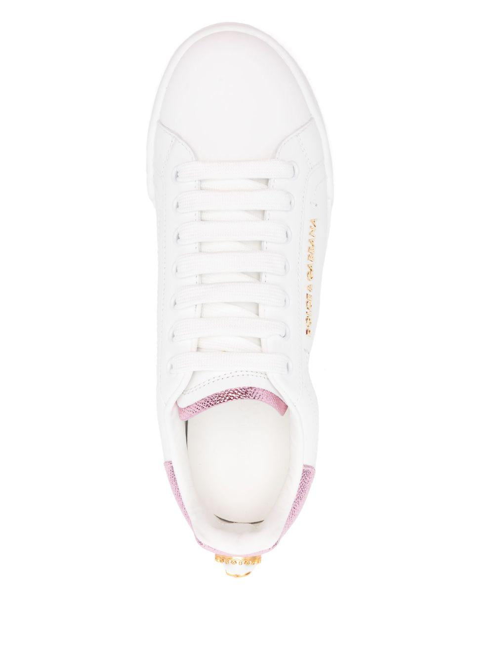 Calfskin nappa Portofino sneakers with lettering CK2329 AN29887587 DOLCE & GABBANA 