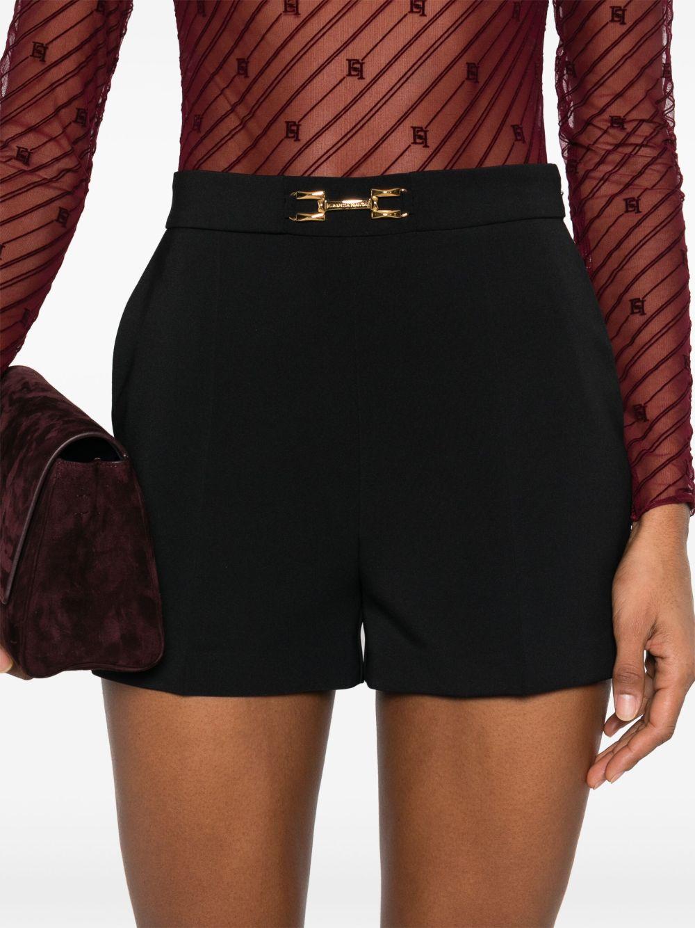 Shorts in crêpe fabric with flaps and logo plaque SH00751E2 110 ELISABETTA FRANCHI 