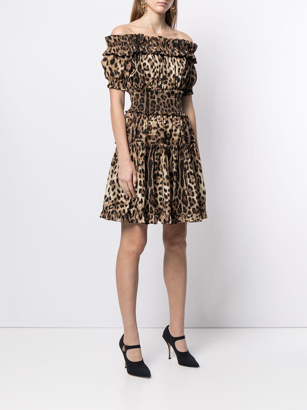 Short leopard-print poplin dress F6A0UT HS5E3HY13M DOLCE & GABBANA 
