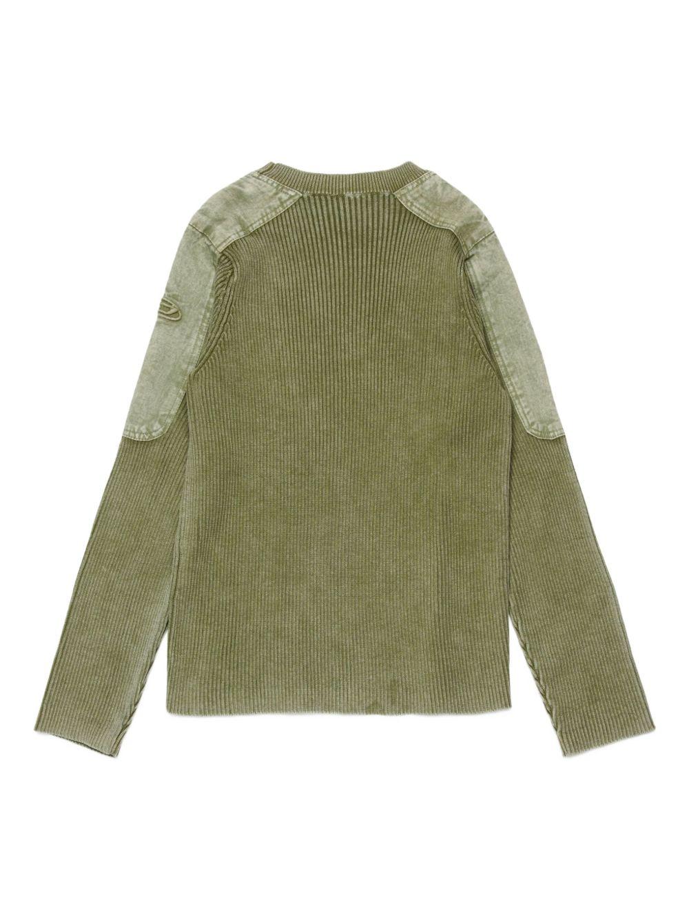 Knit top with tonal canvas patches J02651 KYA0DK511 DIESEL KIDS 
