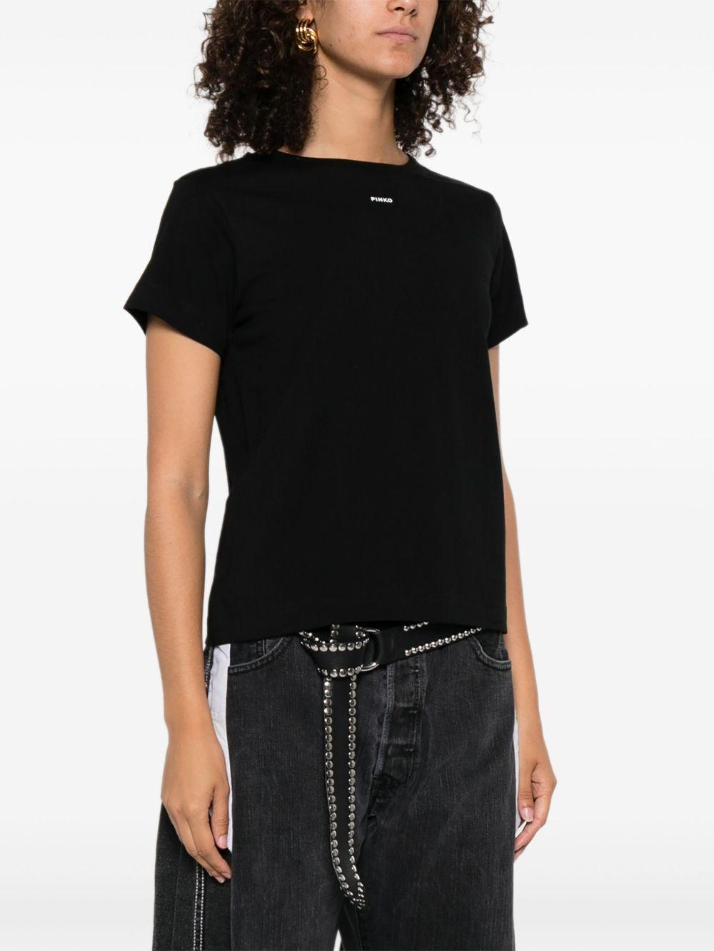 Logo-print T-shirt 100373 A2REZ99 PINKO 